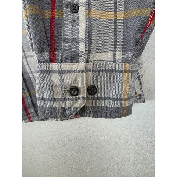 GH Bass & Co Shirt Mens XXL Grey Red Plaid Button Up Long Sleeve Durable Work - Picture 8 of 10